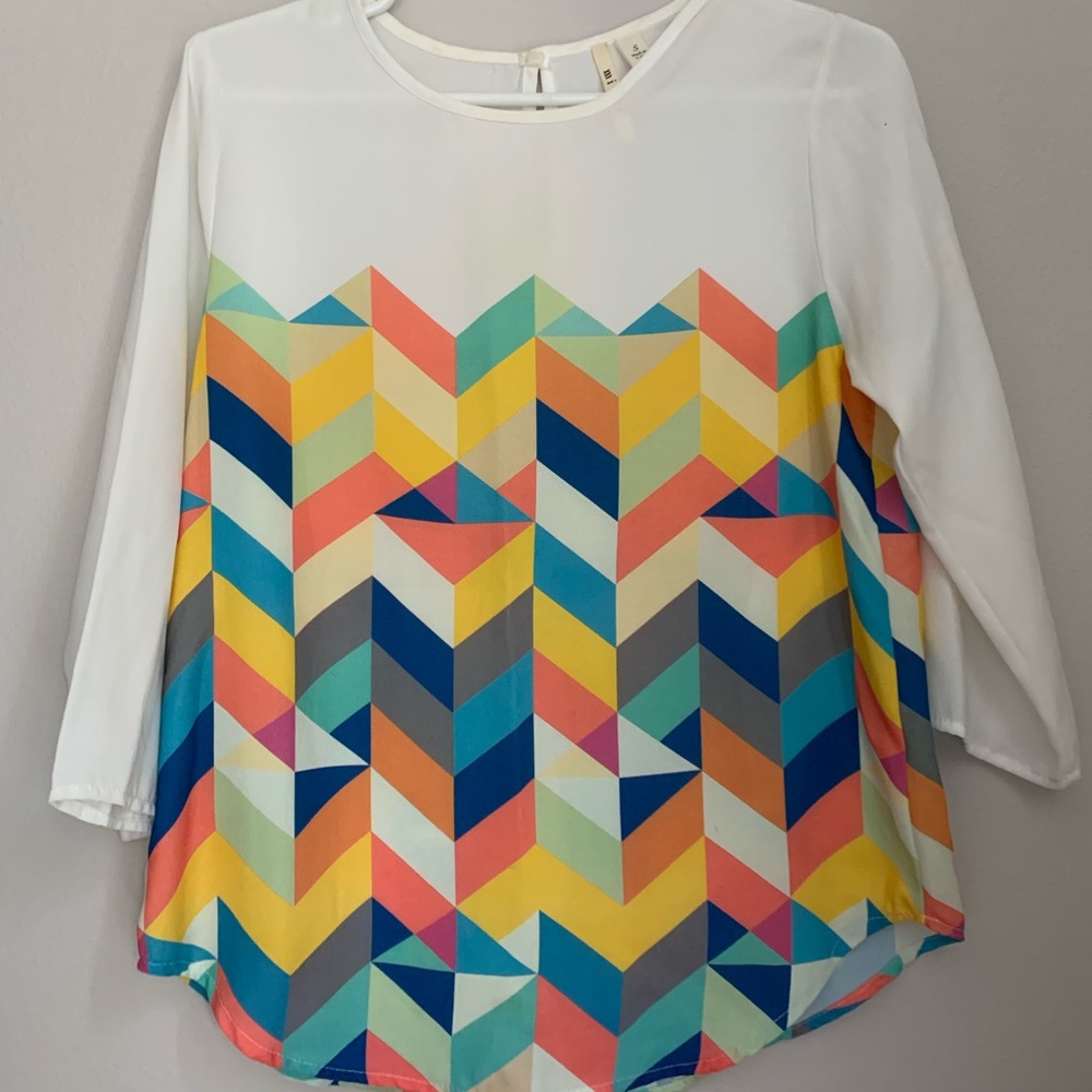 Color Block 3/4 Blouse